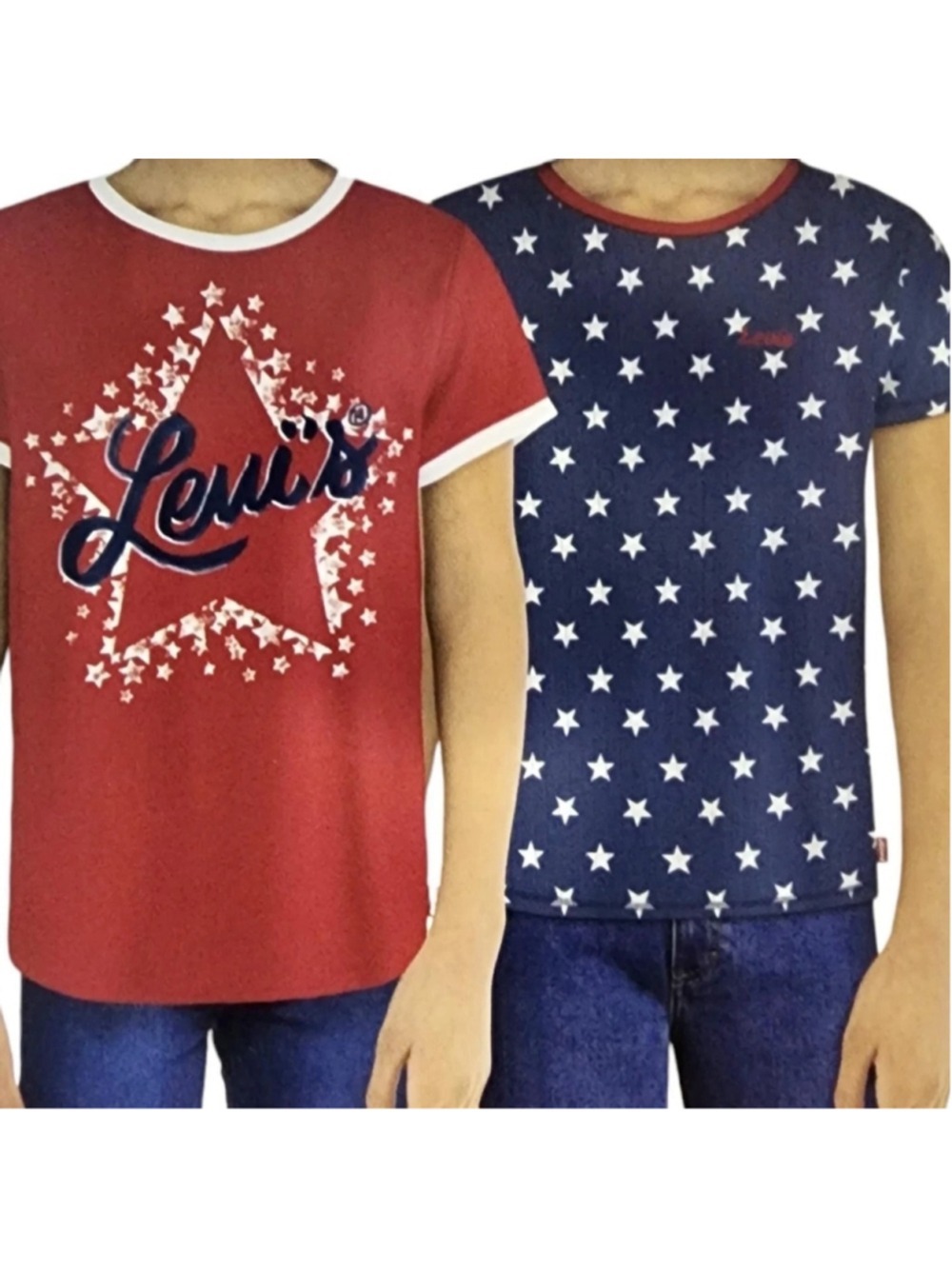 Levi's Red and Blue Patriotic Short Sleeve Tees
